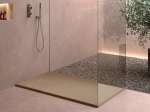 Receveur de douche, avec position évacuation à vingt centimètre du bord, L. 65 à 210 x l. 65 à 100 cm, résine pleine masse anti glissante PN24, Garantie 5 ans, Livraison offerte